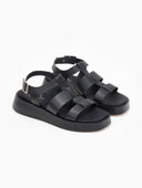 Σανδάλια flatforms δερμάτινα gladiator tfp