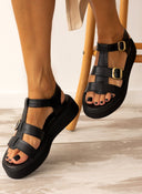 Σανδάλια flatforms δερμάτινα gladiator TFP