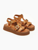 Σανδάλια flatforms δερμάτινα gladiator TFP