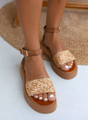 Σανδάλια flatforms δερμάτινα Iris Sandals - Φυσικό - thefashionproject.gr - IRIS
