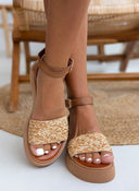 Σανδάλια flatforms δερμάτινα Iris Sandals - Φυσικό - thefashionproject.gr - IRIS