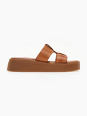 Σανδάλια flatforms δερμάτινα Iris Sandals - Ταμπά - thefashionproject.gr - IRIS