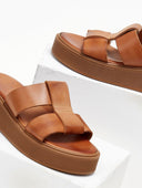 Σανδάλια flatforms δερμάτινα Iris Sandals - Ταμπά - thefashionproject.gr - IRIS
