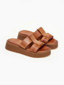 Σανδάλια flatforms δερμάτινα Iris Sandals - Ταμπά - thefashionproject.gr - IRIS