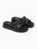 Σανδάλια flatforms δερμάτινα με ανοίγματα tfp