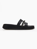 Σανδάλια flatforms δερμάτινα με ανοίγματα tfp