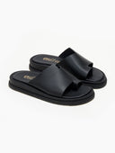 Σανδάλια flatforms δερμάτινα με δάκτυλο Estil