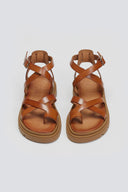 Σανδάλια flatforms δερμάτινα με δάκτυλο Tfp
