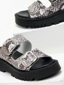 Σανδάλια flatforms δερμάτινα με διπλή φάσα TFP