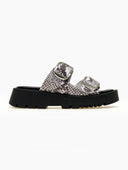 Σανδάλια flatforms δερμάτινα με διπλή φάσα TFP