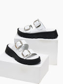 Σανδάλια flatforms δερμάτινα με διπλή φάσα TFP