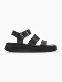 Σανδάλια flatforms δερμάτινα με δύο φάσες tfp
