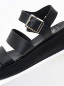 Σανδάλια flatforms δερμάτινα με δύο φάσες tfp