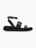 Σανδάλια flatforms δερμάτινα με δύο φάσες tfp - Μαύρο - thefashionproject.gr - TFP - 16086002002