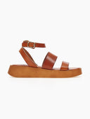 Σανδάλια flatforms δερμάτινα με δύο φάσες tfp - Ταμπά - thefashionproject.gr - TFP