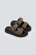 Σανδάλια flatforms δερμάτινα με έντονους τοκάδες Tfp