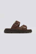 Σανδάλια flatforms δερμάτινα με έντονους τοκάδες Tfp