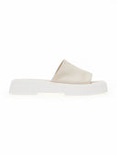 Σανδάλια flatforms δερμάτινα με φαρδιά φάσα Iris Sandals - Ζαχαρί - thefashionproject.gr - IRIS