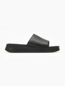 Σανδάλια flatforms δερμάτινα με φαρδιά φάσα tfp - Μαύρο - thefashionproject.gr - TFP