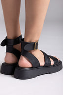 Σανδάλια flatforms δερμάτινα με φάσες TFP