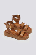 Σανδάλια flatforms δερμάτινα με φάσες TFP