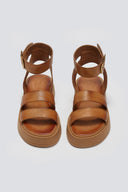 Σανδάλια flatforms δερμάτινα με φάσες TFP