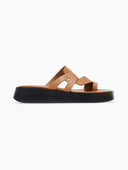 Σανδάλια flatforms δερμάτινα με ιδιαίτερη φάσα tfp