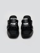 Σανδάλια flatforms δερμάτινα με λουστρίνι φάσα Estil - Μαύρο - thefashionproject.gr - Estil - 23586002003