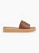 Σανδάλια flatforms δερμάτινα με μεταλλικό σχέδιο Ragazza 01083