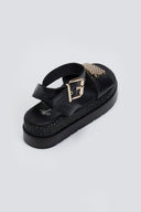 Σανδάλια flatforms  δερμάτινα με μπαρέτα 2526/91
