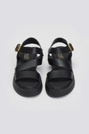 Σανδάλια flatforms δερμάτινα με μπαρέτα Estil
