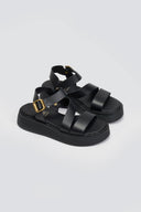 Σανδάλια flatforms δερμάτινα με μπαρέτα Estil