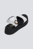 Σανδάλια flatforms δερμάτινα με μπαρέτα Estil