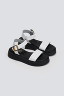Σανδάλια flatforms δερμάτινα με μπαρέτα Estil - Λευκό - thefashionproject.gr - Estil - 23979001002