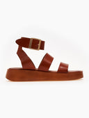 Σανδάλια flatforms δερμάτινα με μπαρέτα TFP