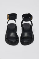 Σανδάλια flatforms δερμάτινα με μπαρέτα TFP