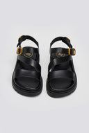 Σανδάλια flatforms δερμάτινα με μπαρέτα Tfp