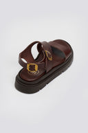 Σανδάλια flatforms δερμάτινα με μπαρέτα Tfp