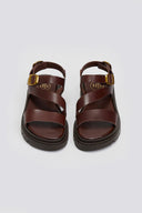 Σανδάλια flatforms δερμάτινα με μπαρέτα Tfp