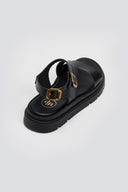 Σανδάλια flatforms δερμάτινα με μπαρέτα Tfp - Μαύρο - thefashionproject.gr - TFP - 24220002003