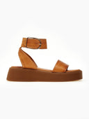 Σανδάλια flatforms δερμάτινα με μπαρέτα TFP - Ταμπά - thefashionproject.gr - TFP