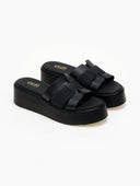 Σανδάλια flatforms δερμάτινα με περαστές φάσες Estil