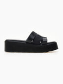 Σανδάλια flatforms δερμάτινα με περαστές φάσες Estil