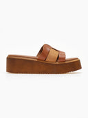 Σανδάλια flatforms δερμάτινα με περαστές φάσες Estil