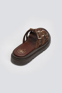 Σανδάλια flatforms δερμάτινα με περαστές φάσες Tfp