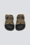 Σανδάλια flatforms δερμάτινα με περαστή φάσα Tfp
