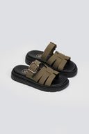 Σανδάλια flatforms δερμάτινα με περαστή φάσα Tfp