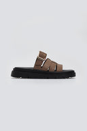 Σανδάλια flatforms δερμάτινα με περαστή φάσα Tfp