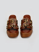Σανδάλια flatforms δερμάτινα με ponyskin Estil - Ταμπά - thefashionproject.gr - Estil - 23585007003