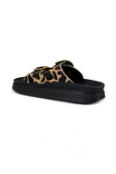 Σανδάλια flatforms δερμάτινα με ponyskin ZEFI FANTASY SANDALS
